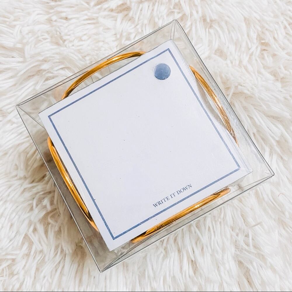 HOBBY LOBBY • ‘Write It Down’ Gold Memo Pad Holder + Sheets